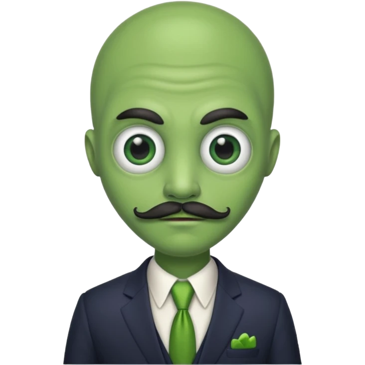 alien with mustache and body emoji