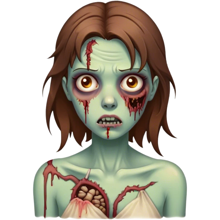 Zombie girl with brown hair  emoji
