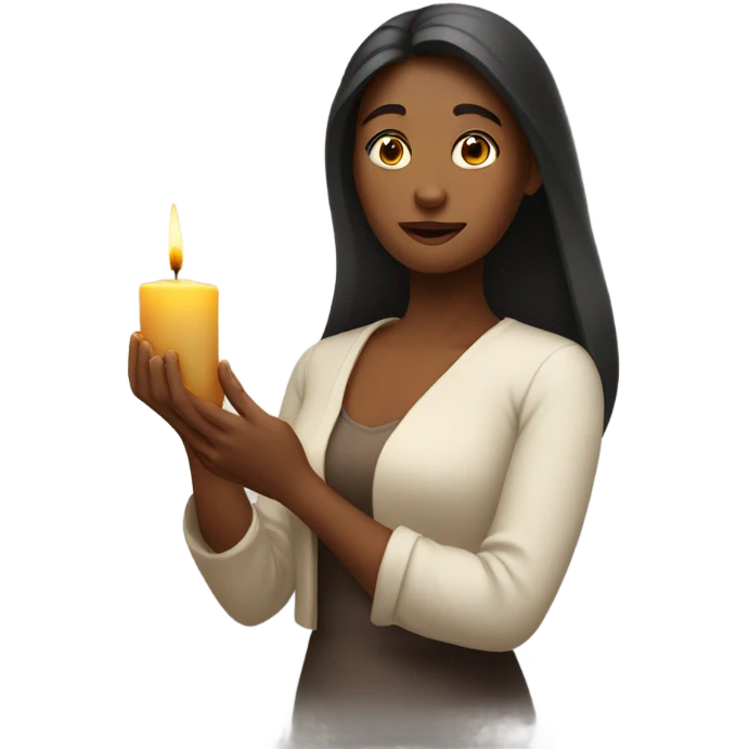 Woman with candle  emoji
