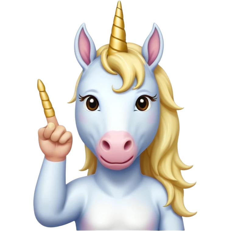 unicorn putting up middle finger emoji