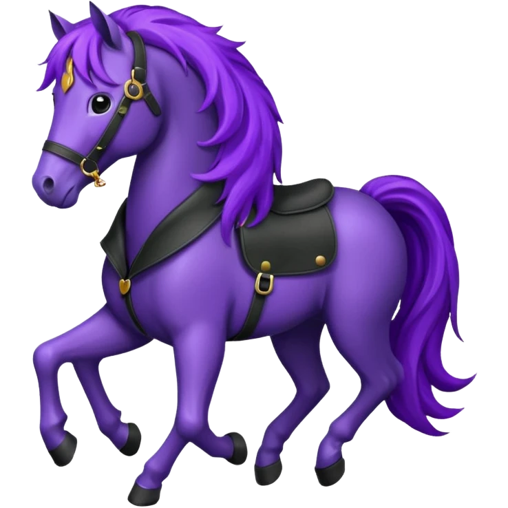 Purple horse wearing leather jacket
 emoji
