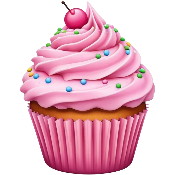 cupcake with pink icing emoji