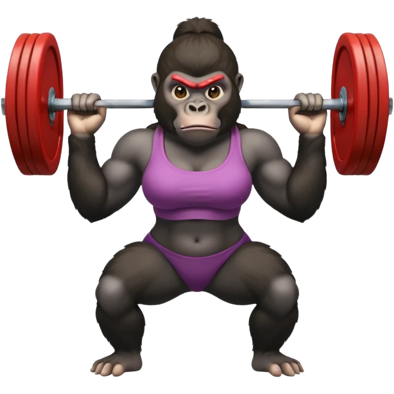 Gorilla female doing crossfit emoji