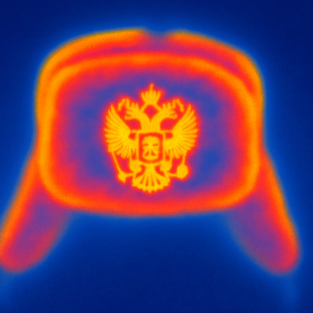 Russian hat ushank with the coat of arms of Russia emoji
