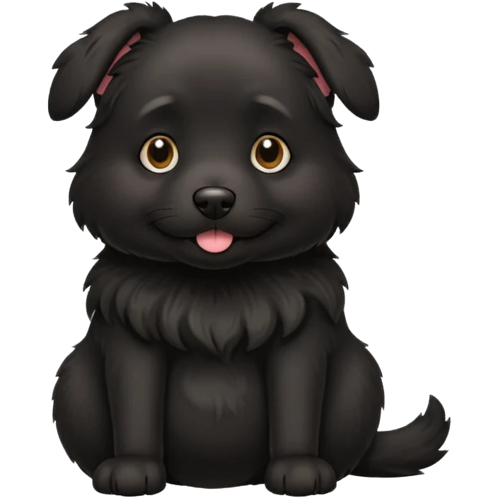 pregnant black dog holding its belly emoji