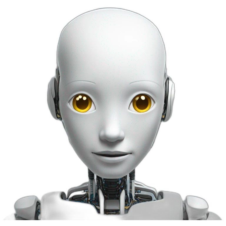 no background line circuits that look like a humanoid robot AI emoji