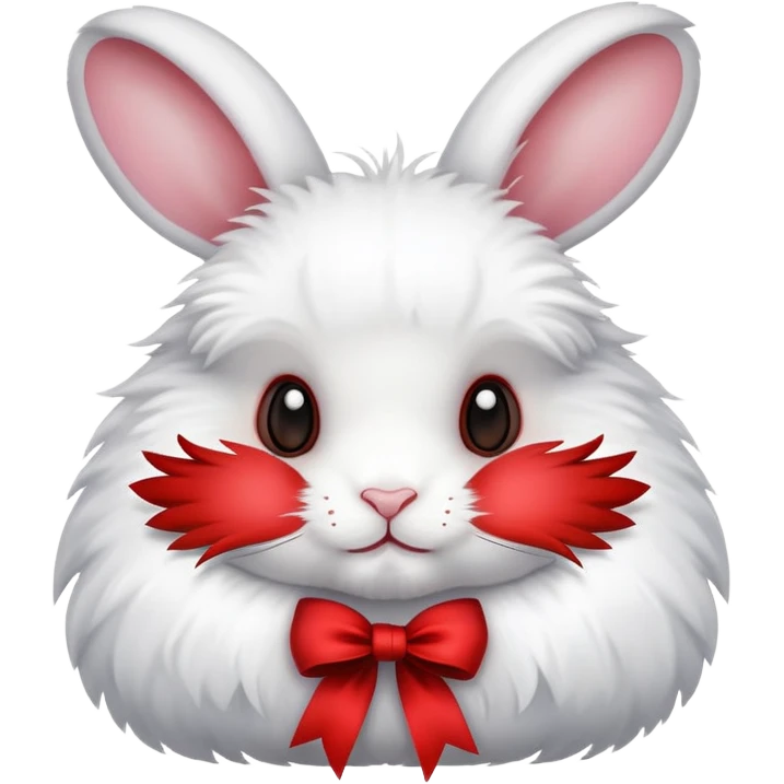 Rabbit wearing ribbon emoji
