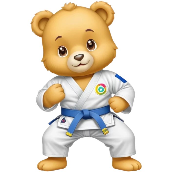 Care bear wearing a jiu jitsu gi emoji