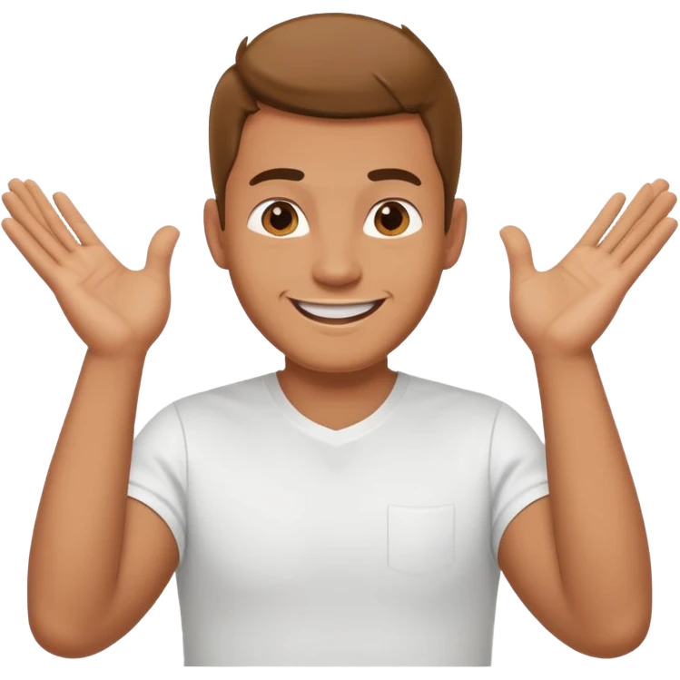 A man who has his balls to big and move yours hands upp and down emoji