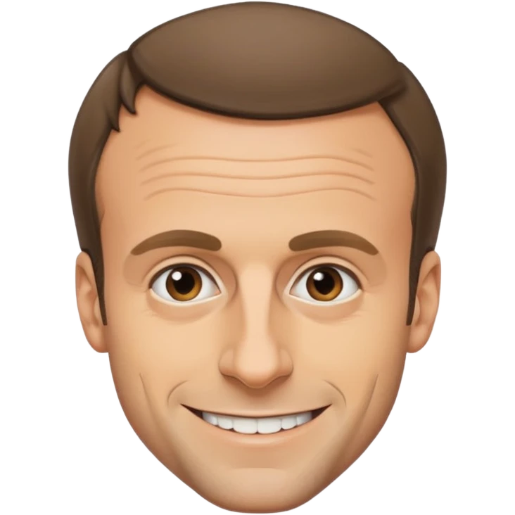 Emmanuel Macron with a weird smile emoji