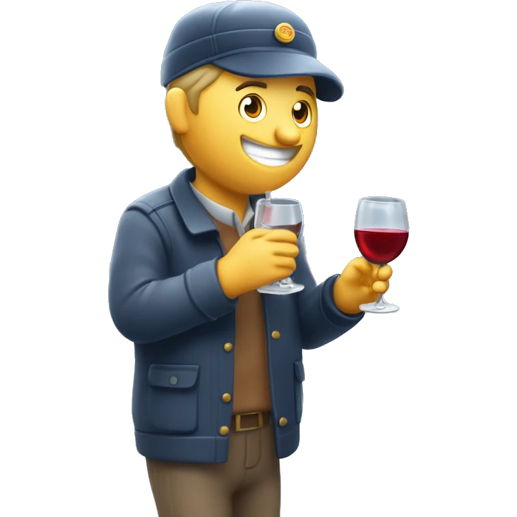 Drunk Postman drinking in snow  from wine decanter by mailbox  emoji