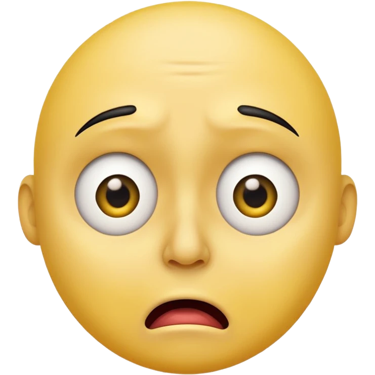 Can you make a shocked face that kinda looks disgusted  make it one of the yellow ones that are circular like this 😞 so no nose no plush no eyebrows no chin cartoony and not realistic emoji