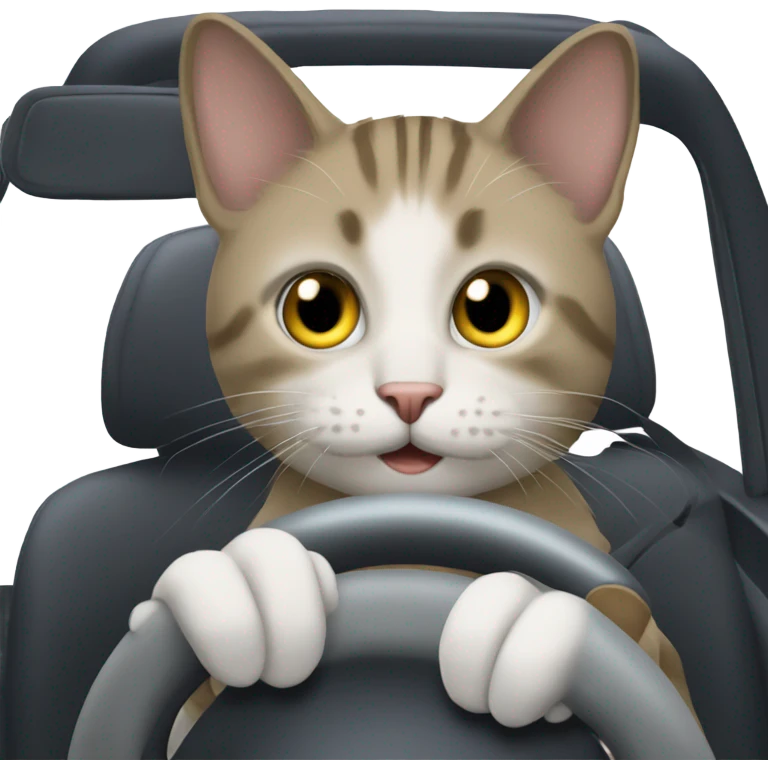 Cat driving car emoji