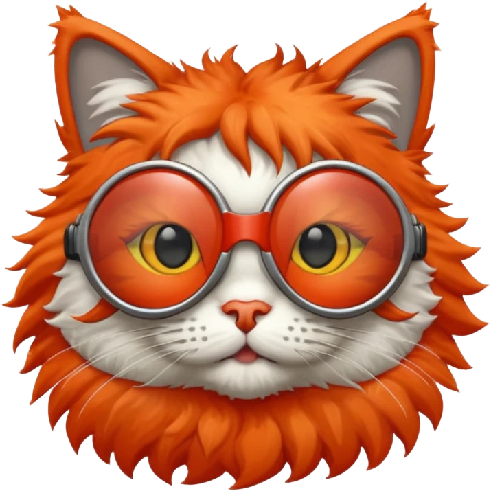 A cat wearing red goggles emoji