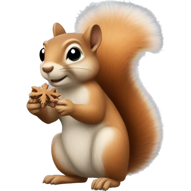 Squirrel with a snowflake emoji