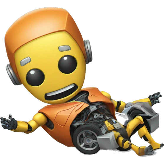 robot crash dummy crashing car crash emoji