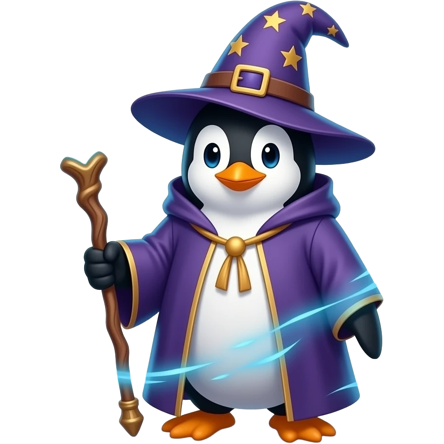 Penguin Wizard emoji