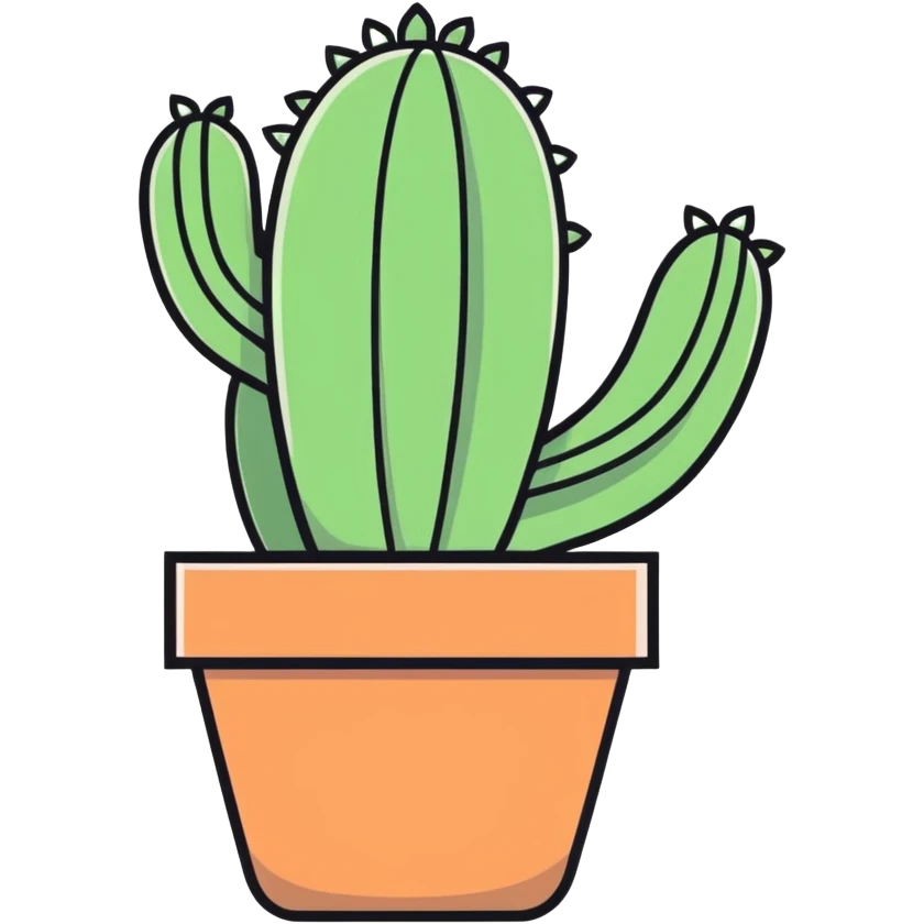 Fallen over cactus in pot  emoji