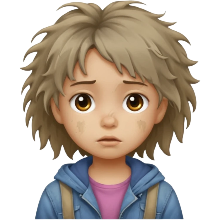 poor dirty begger little girl emoji