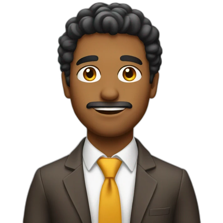 brown man looks smart emoji