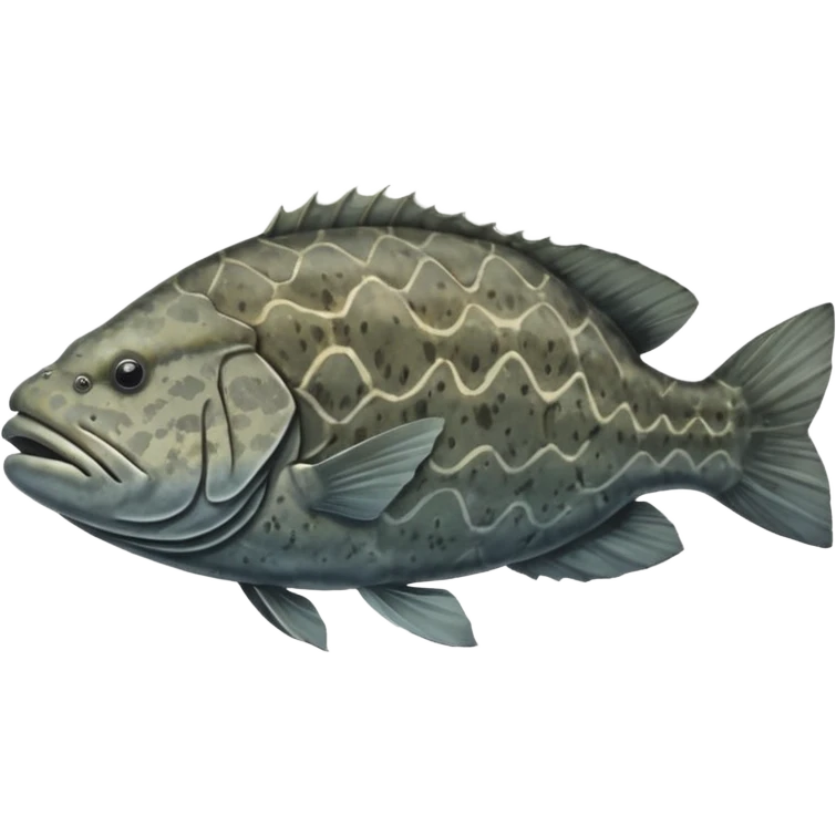 the flat side view of a Goliath Grouper emoji