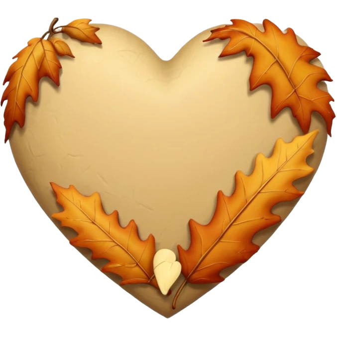 Beige Autumn heart emoji