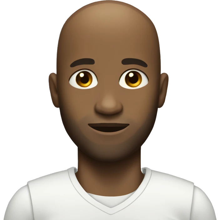 bald black man with short beard missing right leg emoji