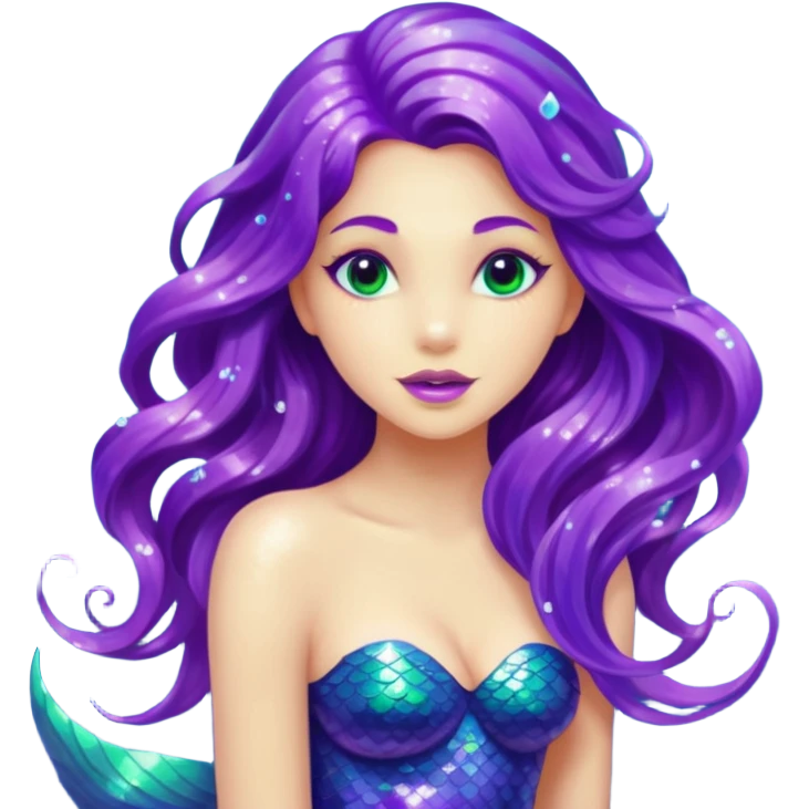 glitter purple mermiad emoji