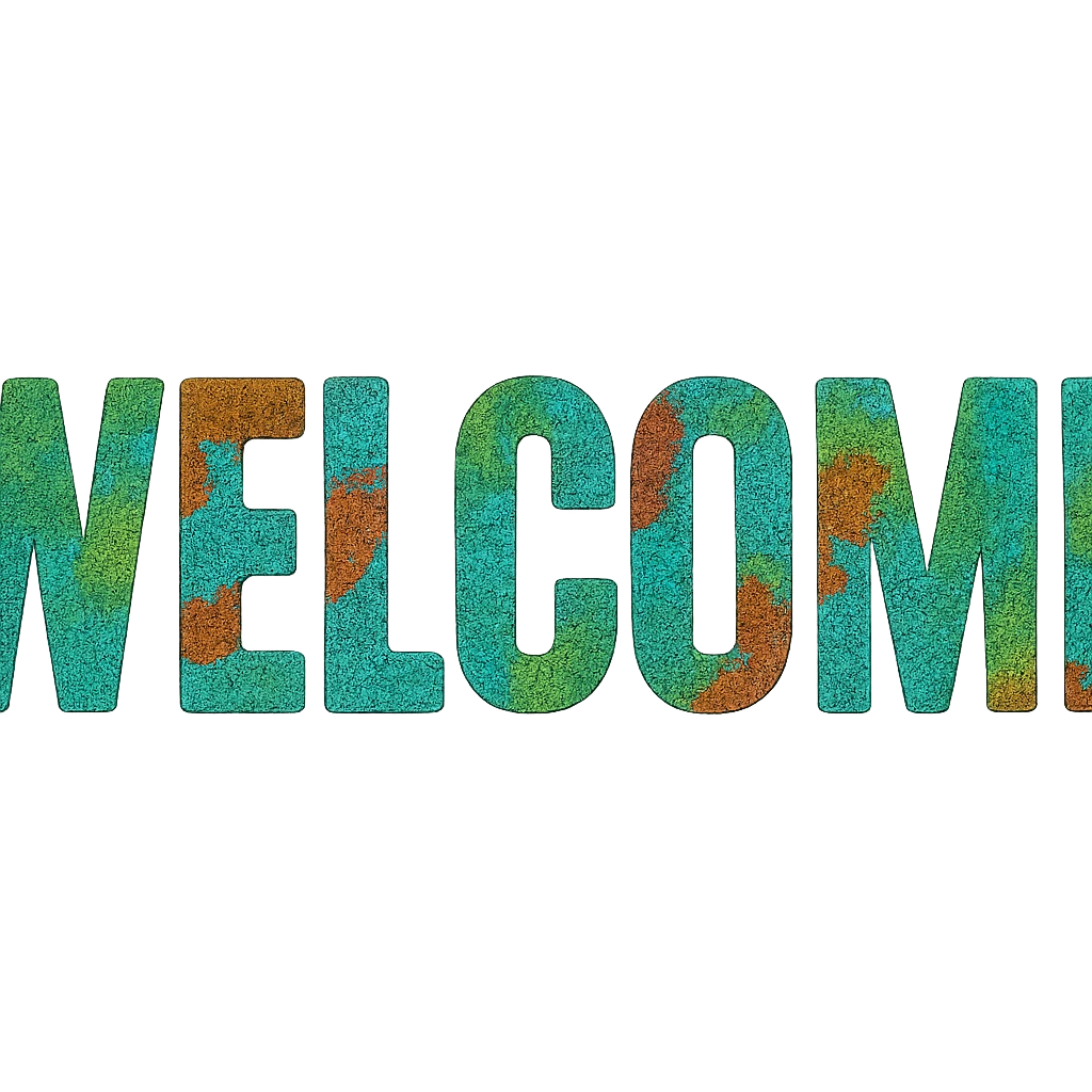 The word 'WELCOME' written in bold letters, each letter filled with a realistic chameleon skin pattern, colorful and textured, with hints of color shifting. emoji