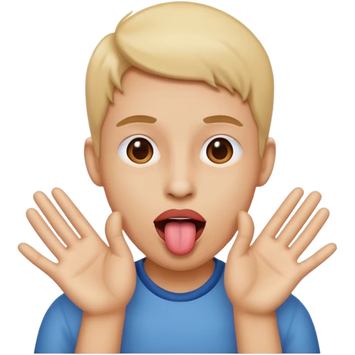 tongue out with hands to the side emoji
