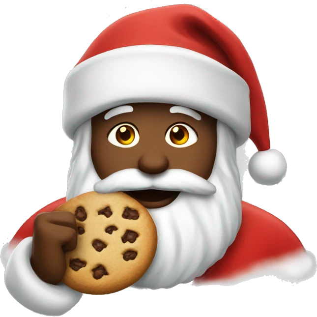 Santa eating cookies emoji