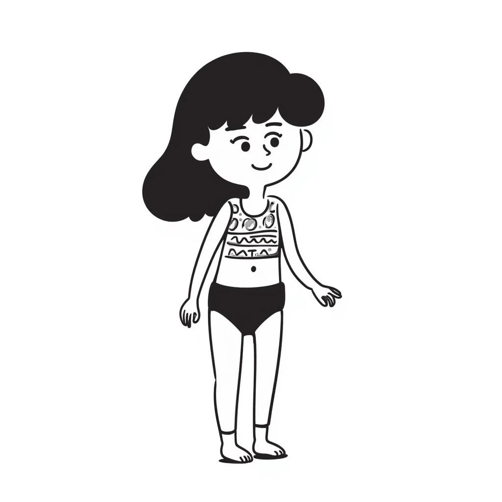 summer day with girl in bathing suit emoji