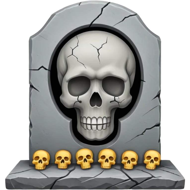 Headstone with skull, front view emoji