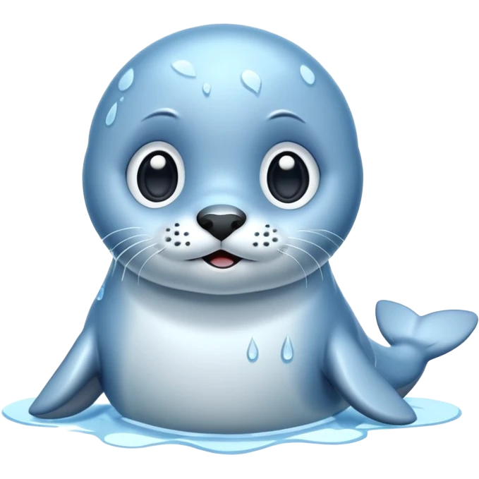 cute seal character, icy vibe, shiny wet look, 3D cartoon, mobile game icon style, clean background, no text, no watermark


 emoji