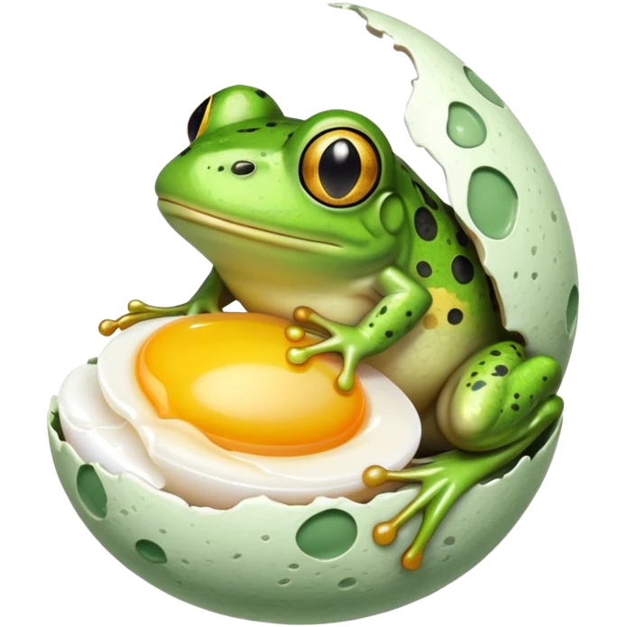 frog eating an egg emoji