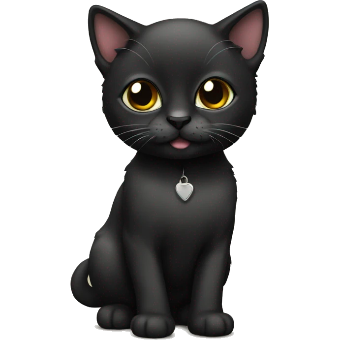 Black kitten with moustache  emoji