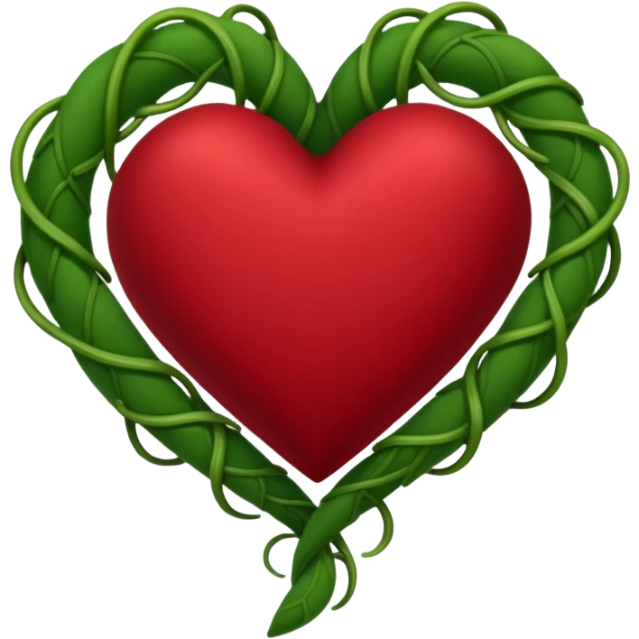 dark red heart with vines emoji