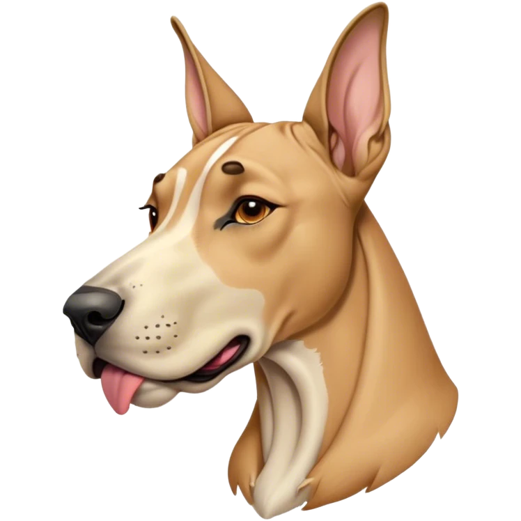 Cinematic Cute Yawning Fawn Great Dane Portrait Emoji, Head tilted slightly with a dramatic, wide-open yawn, revealing a smooth fawn coat with a refined texture, floppy ears slightly drooping, round amber eyes barely open in drowsy contentment, Simplified yet irresistibly adorable features, highly detailed, glowing with a soft, cozy glow, high shine, relaxed yet expressive, stylized with a touch of whimsy, bright and endearing, soft glowing outline, capturing the essence of a sleepy yet affectionate guardian, so drowsy it feels like it could stretch out of the screen and curl up for a nap! emoji