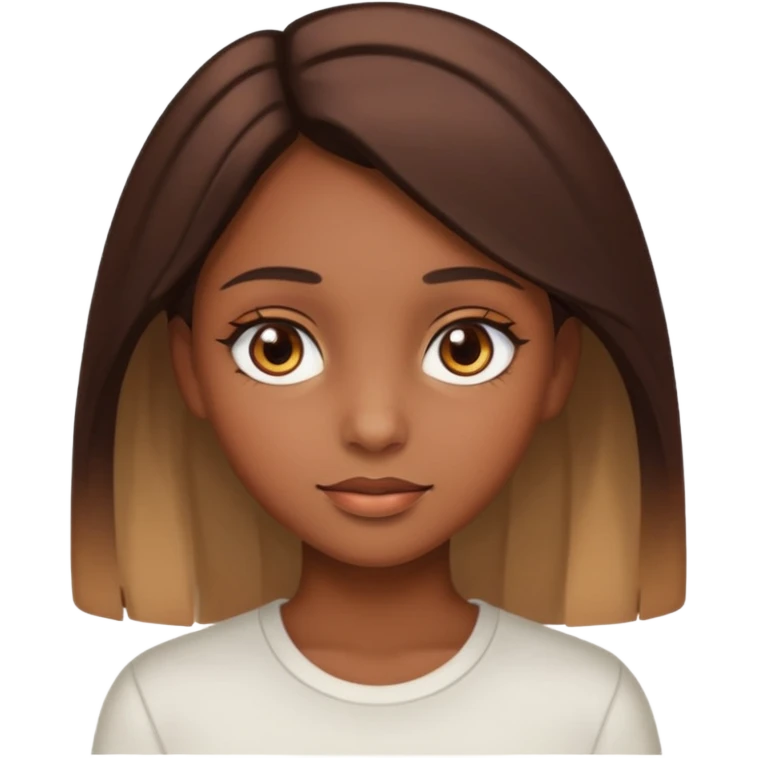 Une fille marron yeux marrons claire avec un beau placage emoji