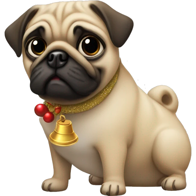 Jingle bells and pug emoji