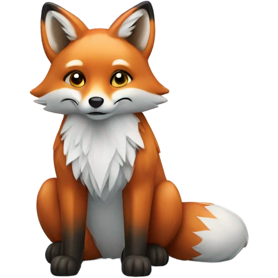 Fox in icy landscape emoji