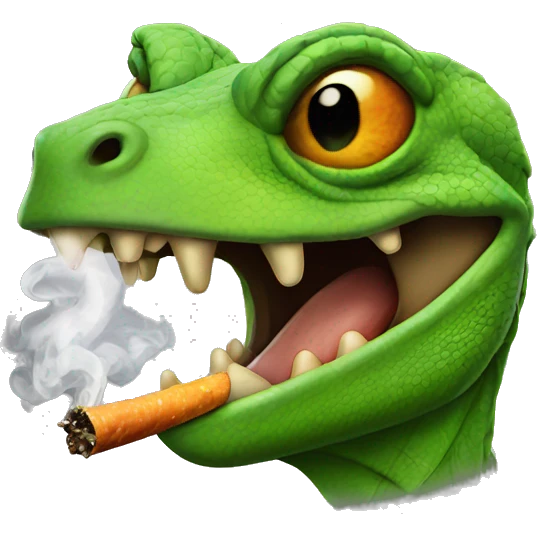 lizard smoking weed emoji