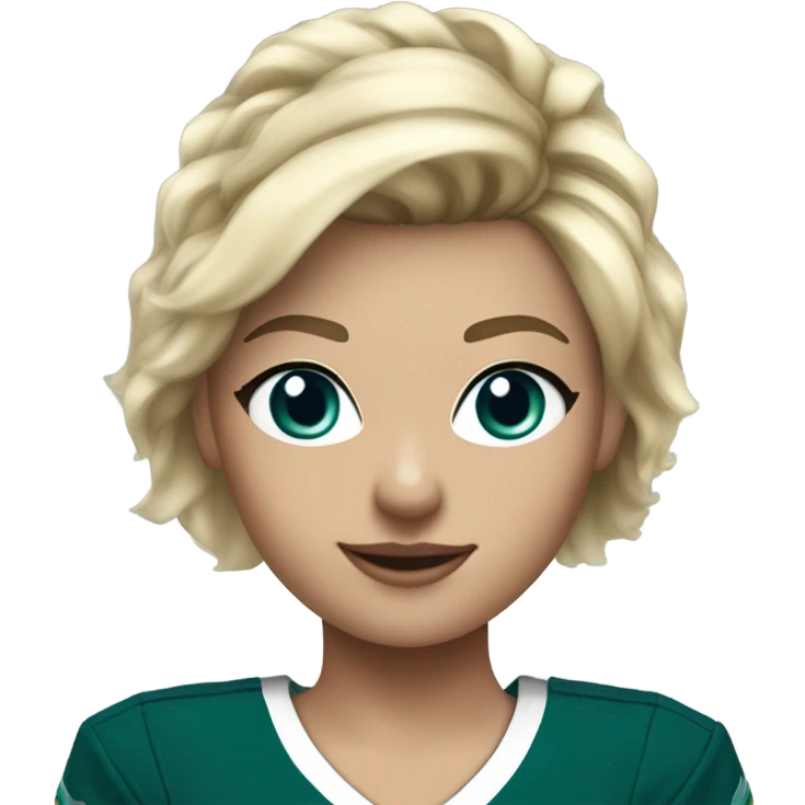 Short blond hair blue eyes female as Philadelphia Eagles cheerleader  emoji