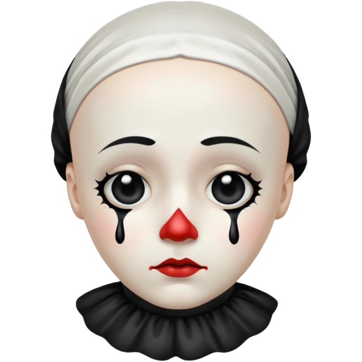 sad pierrot, black tear emoji