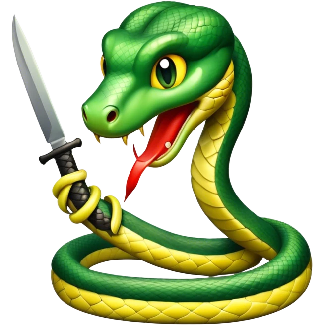 Snake holding a knife emoji