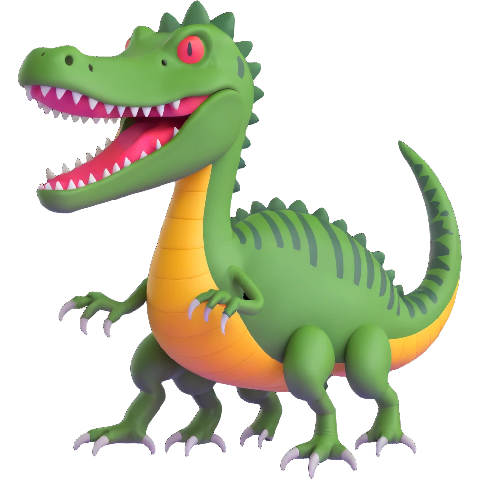 A hybrid creature that's part bomb, part dinosaur, and part crocodile emoji