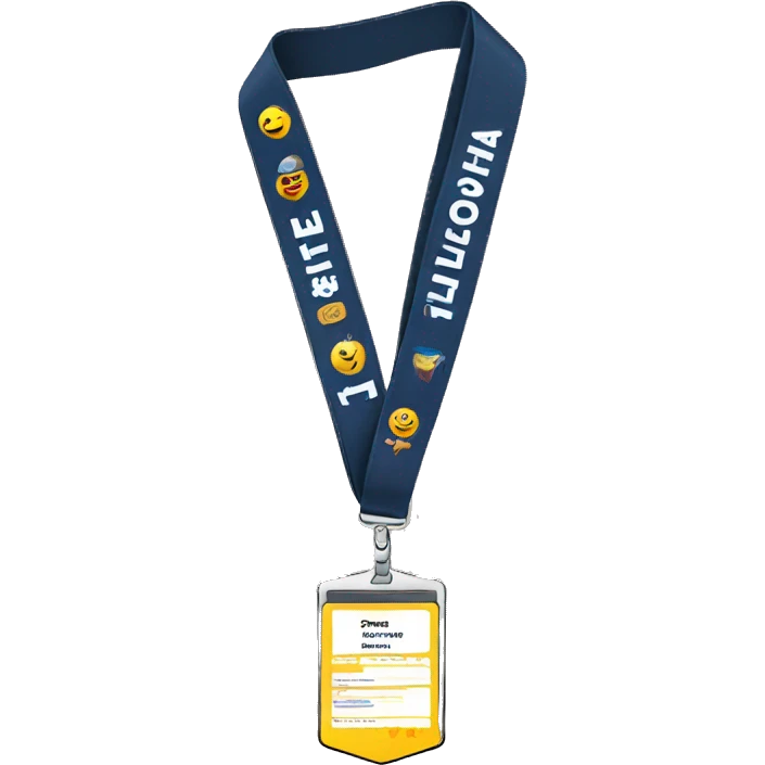 Credential badge on a lanyard emoji