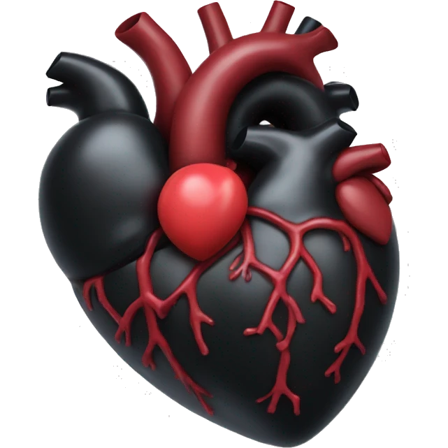 black anatomical heart emoji