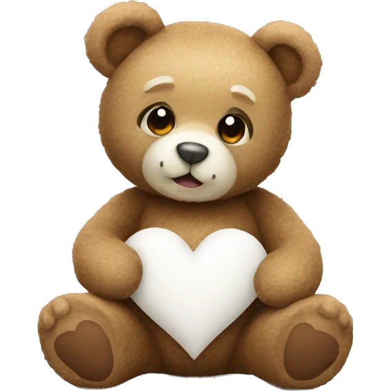 teddy bear with a white heart emoji
