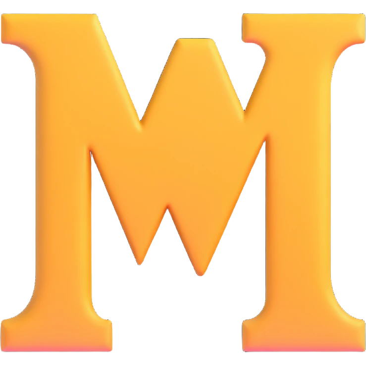 elegant furniture store logo with letter M emoji